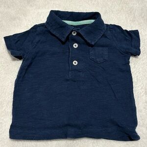 Carters navy blue polo shirt with 3 buttons. 3 months. Short sleeve